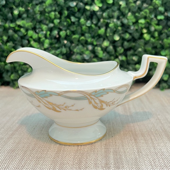 Royal Tettau Princess Blue Green Gold | Creamer & Covered Sugar Bowl Set Germany - Picture 5 of 16